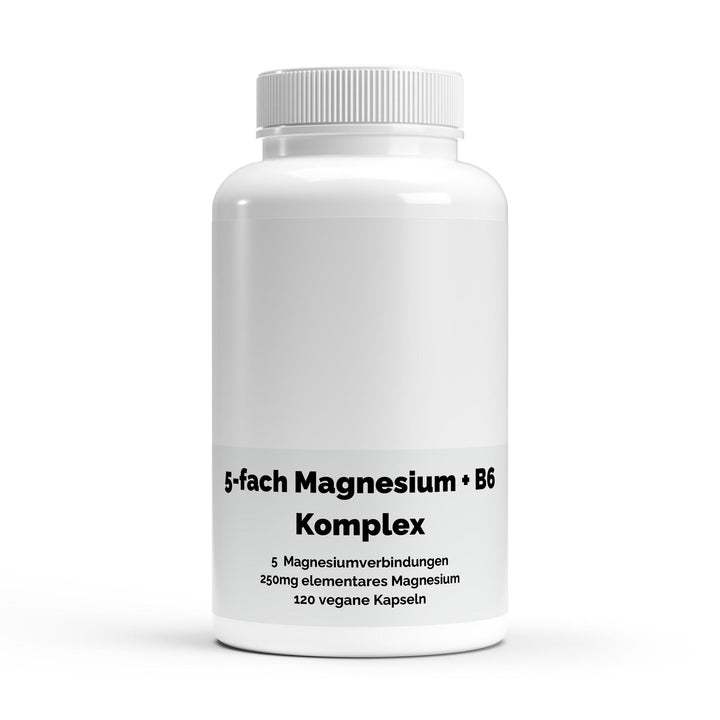 Magnesium 5x Komplex + B6 — 120 vegane Kapseln