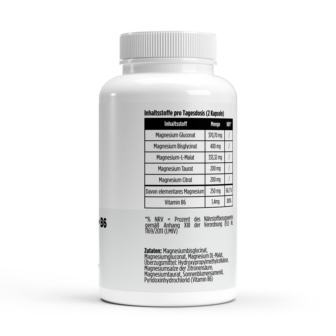 Magnesium 5x Komplex + B6 — 120 vegane Kapseln